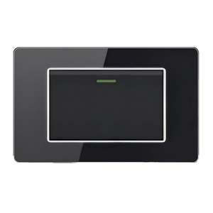 Interruptor de Pared con Panel Gris, Seguridad EU US BR, Interruptor de 1, 2 o 3 Botones - Product Image 1