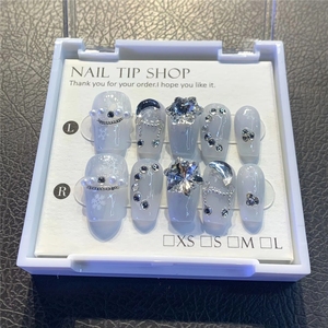 <span class=keywords><strong>Uñas</strong></span> Postizas Hechas a Mano de Alta Calidad, Hermosas y Lujosas, Diseño Personalizado, Puntas de Gel Acrílico, Pintadas a Mano, Cobertura Completa - Product Image 5