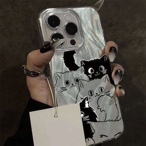 Ốp điện thoại hình mèo dễ thương tương thích với <span class=keywords><strong>iPhone</strong></span> 17 17AIR 16 PRO 15 14 13 12 11Pro Max XR XS 7 8 PLUS, chất liệu PC, chống sốc - Product Image 6