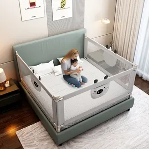 접이식 아기 안전 퀸 침대 프레임 레일 가드 보호 울타리 통기성 베이비 증명 침대 침대 난간