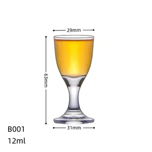 Tazza di vetro piccola in cristallo senza piombo all'ingrosso 0.5oz 1oz 1.5oz Mini Clear Heavy Base Shot Glass perfetto per Party Bar Club Cocktail