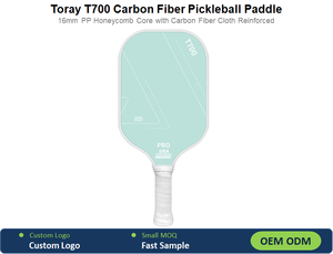 ไม้พายพิคเคิลบอล Toray T700 คาร์บอนไฟเบอร์ แกน PP รังผึ้ง 16 มม. เสริมด้วยผ้าคาร์บอนไฟเบอร์ บริการปรับแต่งได้อย่างเต็มรูปแบบ - Product Image 1