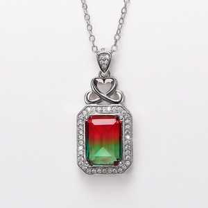 Elegante Collana con Ciondolo Quadrato Colorato per Donne, Catena alla Moda per la Clavicola - Product Image 6