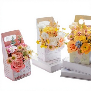 Nueva Bolsa Biodegradable para Arreglos Florales, Impresa en Flexografía, Elegante, Portátil, Plegable, de Papel, con Asa, para Regalo del Día de la Madre - Product Image 3