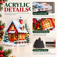 Aimants de réfrigérateur personnalisés pour les fêtes, décorations de Noël, Père Noël, bonhomme de neige, renne, cadeaux décoratifs pour la vente au détail saisonnière