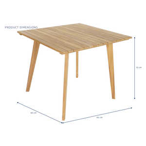 Set Tavolo 5 Pezzi in Teak e Corda 90x90x75 54x56x84 Marrone - Product Image 5