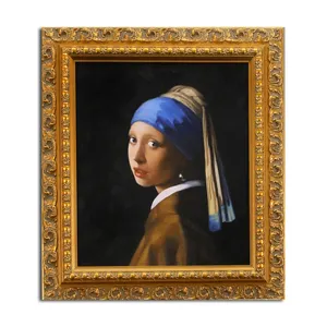 손으로 그린 벽 캔버스 걸작 소녀 진주 귀걸이 Jan Vermeer