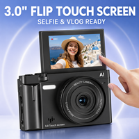 Fotocamera AI per Bellezza 2100MP 4K con Schermo Touch Flip da 3.0 Pollici, Autofocus, WiFi, Editing Foto Selfie, 10 Filtri, Sticker, Vlog Cam, Zoom 2x-7x
