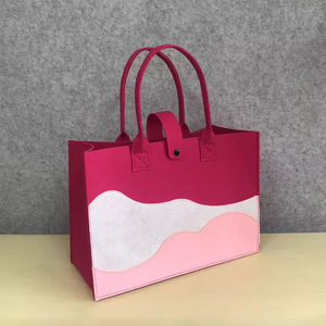 Bán buôn biểu tượng tùy chỉnh sinh thái thân thiện cảm thấy túi công suất lớn đầy màu sắc cảm thấy mua sắm Tote Túi với xử lý - Product Image 4