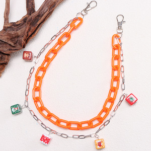 yueli Christmas Pants Chain Double Layer Acrylic Cube Pendant Waist Chain For Jeans <b>Cartoon</b> Candy Design - Product Image 3
