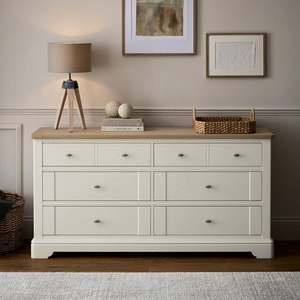 Custom French Style <strong>Chest</strong> <strong>of</strong> <strong>Drawer</strong> Solid Wood Shaker Melamine Veneering Oak Wooden Top 6 Wide <strong>Drawer</strong> Sideboard Entrance Cabinet - Product Image 1