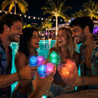 Cubes lumineux LED carrés personnalisés avec logo promotionnel, 16 modes, bouton poussoir, multicolores, pour la publicité de marques de boissons, cadeaux promotionnels