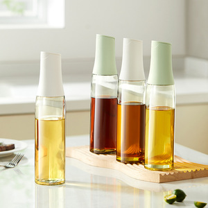 Botella de aceite automática Hy-0246 de vidrio con tapa de plástico tamaño M, resistente a fugas, para almacenar condimentos de cocina como aceite, vinagre y salsa de soja. - Product Image 5