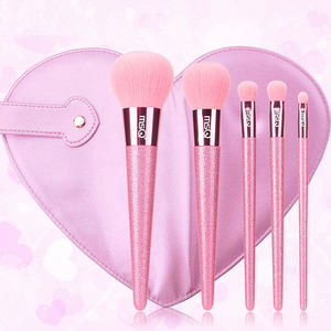 แปรงแต่งหน้าสีชมพูสำหรับวันวาเลนไทน์ชุดของขวัญคริสต์มาสแปรงแต่งหน้าพร้อมถุง - Product Image 3