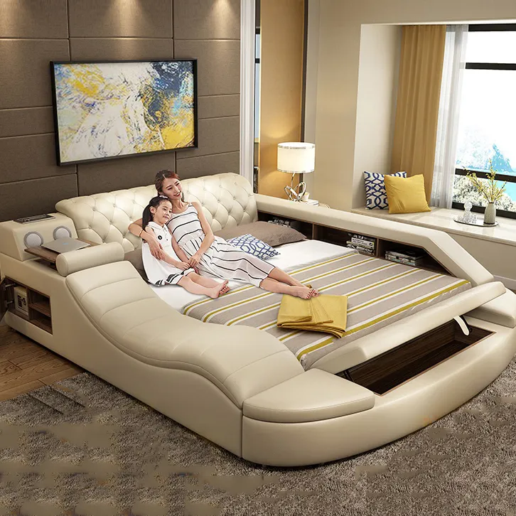 Foshan fabrika özelleştirmek akıllı yatak masaj müzik tasarım ayarlanabilir kafalık ile akıllı yatak tatami fabrika toptan