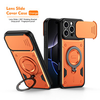 Étui de protection antichoc TPU+PC, 360° ° Support rotatif pour anneau, coque de téléphone avec cache-objectif coulissant pour OnePlus Nord 6/15R/15/Nord 5
