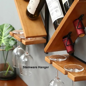 Porte-bouteilles de vin en métal doré en forme de cube mural et étagère flottante en bois massif en <span class=keywords><strong>pin</strong></span> blanc - Product Image 5