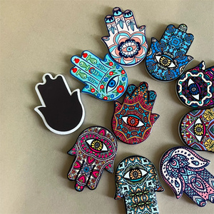 Aimant de réfrigérateur en céramique Hamsa de style européen et américain Aimant créatif Palm Angel's Eye Magnet - Product Image 5