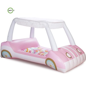 Chariot de golf gonflable de luxe personnalisé pour piscine d'été - Gonflable pour la terre ou l'eau avec porte-gobelet et appui-tête - Product Image 1