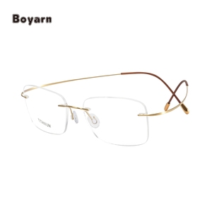 Boyarn Fashion <span class=keywords><strong>B</strong></span> montature per occhiali senza montatura in titanio occhiali da vista quadrati ottici montatura per occhiali per occhiali da donna uomo - Product Image 4