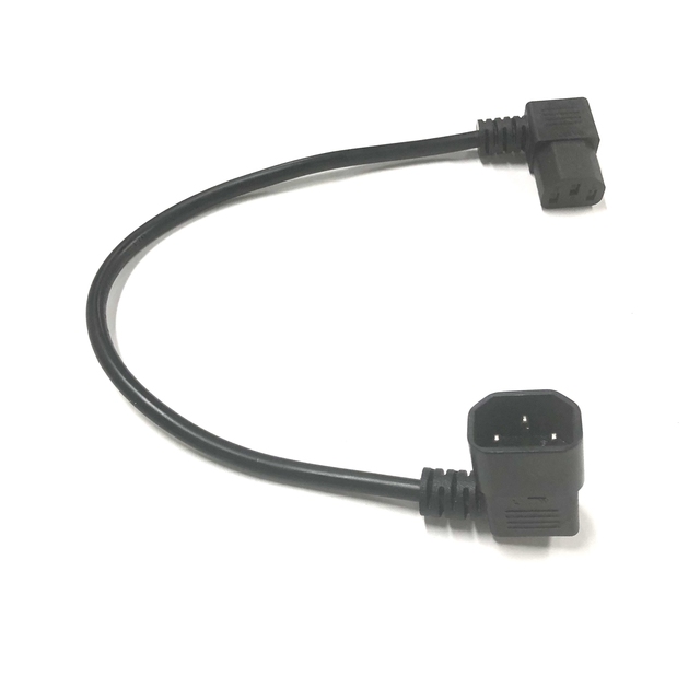 Customized Power Cord 3 Pin AC Power Cord 3 Pin IEC 320 C13 to C14 Right Angle Extension Cord for Home Appliance Computer