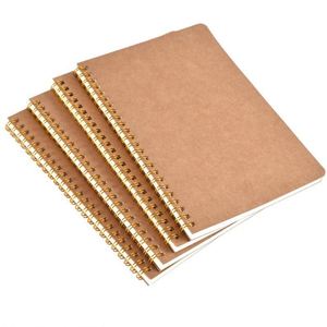 Carnet A5 en papier kraft à double spirale, design simple et élégant, idéal pour l'école, le bureau, la prise de notes, les mémos et autres besoins essentiels - Product Image 1