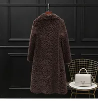 Abrigo de Piel de Oveja para Mujer, Invierno 2026, Largo Medio, Piel de Lana Genuina, JT653