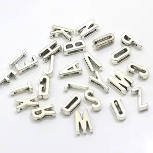 10mm Slide Letter Charms For Bracelet Making Women Jewelry DIY Accessories Pet Collar Keychain A-Z Rhinestone Alphabet Gift