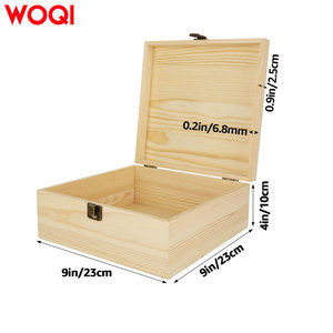 WOQI - <span class=keywords><strong>Caja</strong></span> de Almacenamiento de Joyas de <span class=keywords><strong>Madera</strong></span> <span class=keywords><strong>con</strong></span> Diseño Cuadrado Moderno, Multifuncional, <span class=keywords><strong>con</strong></span> Bisagras, <span class=keywords><strong>Caja</strong></span> de Regalo Hecha a Mano <span class=keywords><strong>con</strong></span> <span class=keywords><strong>Candado</strong></span> - Product Image 2