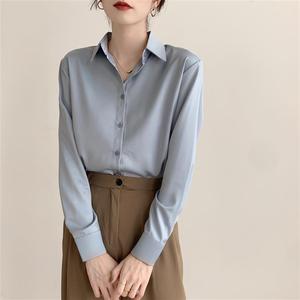 Blusa de Satén de Manga Larga para Mujer, Camisa Premium para el Trabajo, a la Moda - Product Image 5
