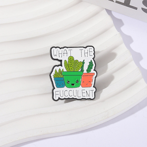 Sming Pins WHAT the Cactus Esmalte Pins Custom Desert Cactus FUCCULENT Broches Insignias <span class=keywords><strong>de</strong></span> solapa Ropa Planta Joyería Regalo - Product Image 1