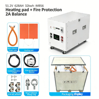 XAMCHINA Lifepo4 15KWH JK BMS DIY Kit 16S 51.2V 628AH Baterai Lithium Ion Penyimpanan Energi Surya Rumah Tangga dengan Kipas