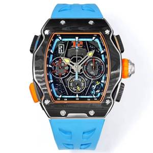 New RM6701 <b>Automatic</b> Winding Dual <b>Chronograph</b> Sports Car Design Barrel-Shaped Case Men's Business Mechanical Watch - Product Image 1