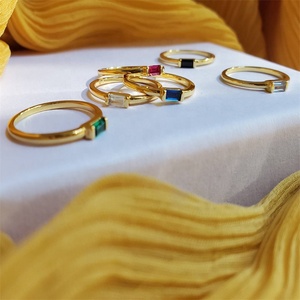 Joyería personalizada <span class=keywords><strong>12</strong></span> meses piedra <span class=keywords><strong>de</strong></span> nacimiento anillo abierto 18K oro colorido circón anillo <span class=keywords><strong>de</strong></span> acero inoxidable ajustable dedo regalo - Product Image 4