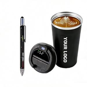 Custom Logo Coffee Stainless Steel Led Temperature Digital Promo Business Gift Smart Mug Intelligent Display Portable Cup - Product Image 1