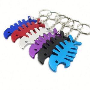 Promotional High Quality Low Price <b>Custom</b> Fishbone Shape Cut <b>Custom</b> Gift Metal Keychain Bottle Opener <b>Key</b> <b>Ring</b> - Product Image 2