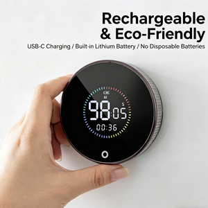 Minuteur de cuisine numérique LED intelligent personnalisé, grand format, magnétique, sur pied, avec affichage visuel, réglage du volume, rappel de temps et fonction de charge pour la cuisson - Product Image 6