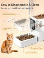 Distributeur automatique intelligent de nourriture pour animaux de compagnie avec contrôle des portions, distributeur de nourriture pour chats, réservoir transparent, bol d'alimentation intérieur
