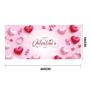 Colgante personalizado <span class=keywords><strong>Feliz</strong></span> Día <span class=keywords><strong>de</strong></span> San Valentín 4mX1.8m doble puerta <span class=keywords><strong>de</strong></span> garaje pared Banner - Product Image 2