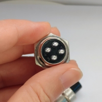 GX12 16 4PIN Mâle Femelle Connecteur Aviation Angle Droit Panneau Cloison Type DIN
