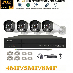 <span class=keywords><strong>Kit</strong></span> NVR POE HIKWIFI <span class=keywords><strong>de</strong></span> 4, 8 y 16 Canales, Sistema <span class=keywords><strong>de</strong></span> Seguridad CCTV <span class=keywords><strong>de</strong></span> 4MP H.265+, Conjunto <span class=keywords><strong>de</strong></span> Videovigilancia para Proyectos OEM, para Instaladores y Mayoristas - Product Image 1