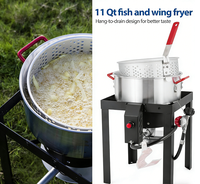 Marmite à dinde en aluminium à allumage automatique de 30 Qt, couvercle de marmite, friteuse à poisson de 10 Qt, brûleur au propane de 50000 BTU, intérieur nano-enduit, cuisson en extérieur