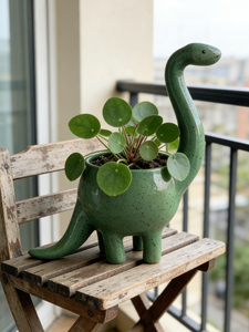 Pot de fleurs suspendu mignon en forme de dinosaures verts, décoration de vase de dessin animé personnalisée pour plantes succulentes - Product Image 4
