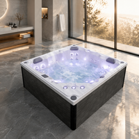 Fournisseur de spas en gros, spa extérieur pour 5 personnes avec 2 chaises longues, jacuzzi en acrylique avec massage