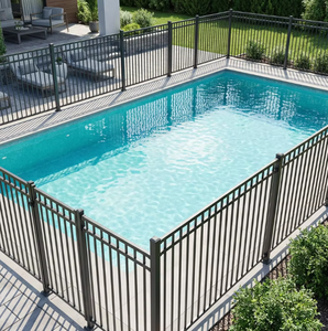 Panneaux <span class=keywords><strong>de</strong></span> clôture décoratifs en fer forgé noir personnalisés et abordables pour piscines et jardins résidentiels - Product Image 1