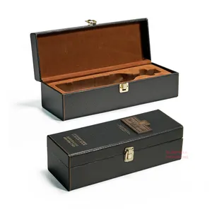 Scatole regalo in <span class=keywords><strong>cartone</strong></span> in carta cucite personalizzate per whisky spugna laminata opaca goffrata per l'imballaggio di bottiglie di vino - Product Image 1