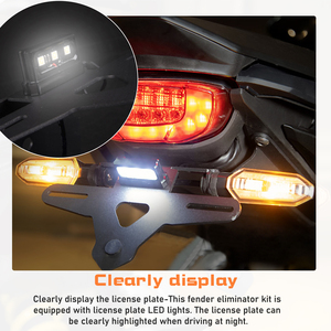 Cadre de plaque d'immatriculation court de moto XXUN avec lampe pour <span class=keywords><strong>Honda</strong></span> <span class=keywords><strong>CB650R</strong></span> CBR650R 2021 2022 <span class=keywords><strong>2023</strong></span> 2024 - Product Image 3