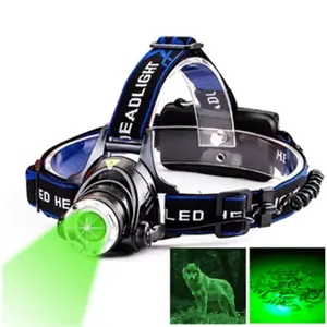 Su geçirmez avcılık kafa ışık 3 modları şarj edilebilir far Topcom yüksek kaliteli yeşil LED ışık far