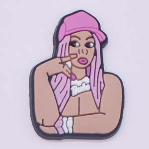 नई आगमन <span class=keywords><strong>nicki</strong></span> मिनाज कार्टून pvc जूता लड़कियों की चप्पल और जूते के सामान के लिए टिकाऊ सिलिकॉन बकसुआ सजावट - Product Image 6