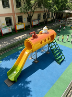 Sculpture de terrain de jeux en FRP personnalisée, équipement de jeux extérieur pour enfants, toboggan en fibre de verre pour parc d'attractions
